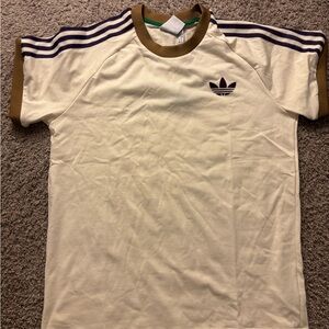 Adidas tee, off white/brown, brand new with tags, size xl